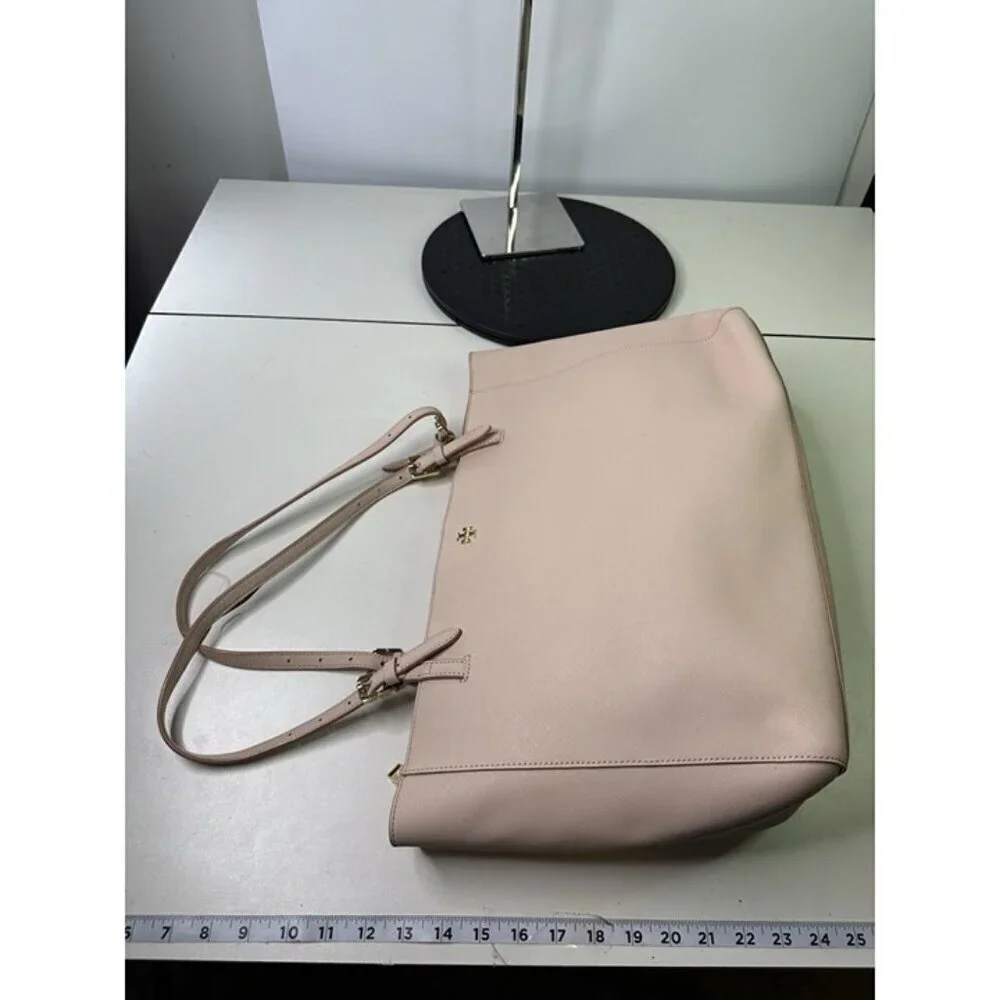 Tory Burch Canvas Pink Leather Shoulder Bag